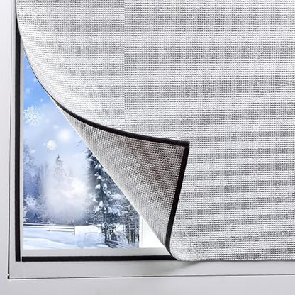 Magnetic Aluminum Film Kit Suitable for Winter and Summer,Magnetic Strip and Heat Reflective Aluminum Film Kit Suitable for Home Window,RV Window,Self Adhesive Easy to Install(51"x59"(129x150cm)) - size: 51" x 59"