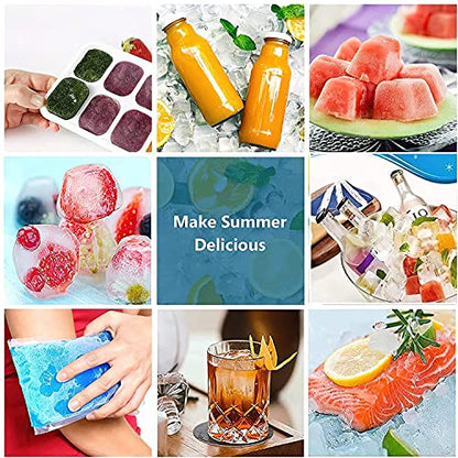 Ice Cube Trays 4 Pack, Airabc Silicone Ice Cube Trays with Removable Lid, Easy-Release Flexible 14-cube Ice Trays, LFGB Certified and BPA Free, Stackable Ice Trays with Covers for Cocktail, Freezer - color: Black
