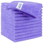 HOMEXCEL Purple Microfiber Cleaning Cloth, 12 Pack Premium Microfiber Towels for Cars, Lint Free, Scratch-Free, Highly Absorbent, Reusable Cleaning Rags for Car, Household, Kitchen, Window,11.5"X11.5" - color: Purple