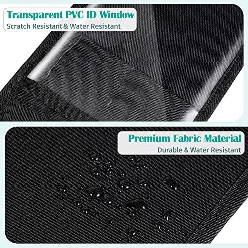 SITHON Handicap Placard Holder for Car Visor, Disabled Parking Permit Sign Protector with Pen Holder, Card Slots and Elastic Strap, Black