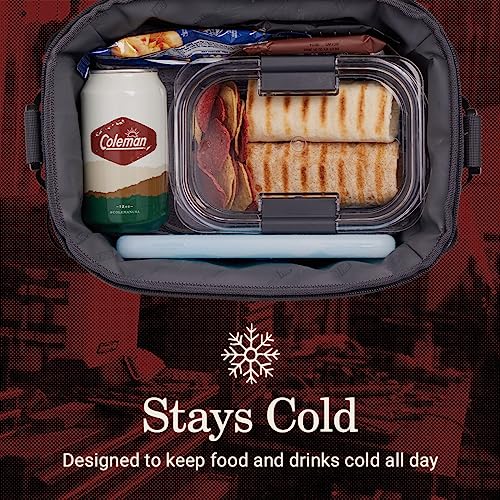 Coleman Pro 16-Can Premium Soft Cooler Lunchbox, Fully Insulated Lid & Body Stays Cold up to 30 Hours, Great for Camping, Tailgating, Parties, Sports, Concerts, Lunches & More - color: Mushroom, style: 16-Can