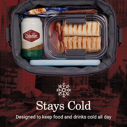 Coleman Pro 16-Can Premium Soft Cooler Lunchbox, Fully Insulated Lid & Body Stays Cold up to 30 Hours, Great for Camping, Tailgating, Parties, Sports, Concerts, Lunches & More - color: Mushroom, style: 16-Can