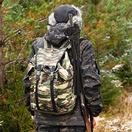 HAPPYGRILL 2-Pack Folding Hunting Stools, Lightweight Portable Chairs with Metal Frame & Carrying Strap, Outdoor Blind Chairs for Hunting Camping Fishing, Camouflage