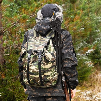 HAPPYGRILL 2-Pack Folding Hunting Stools, Lightweight Portable Chairs with Metal Frame & Carrying Strap, Outdoor Blind Chairs for Hunting Camping Fishing, Camouflage