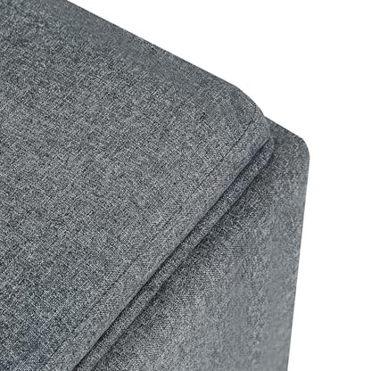 Adeco 17 inch Square Storage Ottoman with Reversible Tray Top, Linen Fabric Footrest Stool & Small Coffee Table for Living Room, Bedroom, and Dorm, Grey - color: Grey With Tray