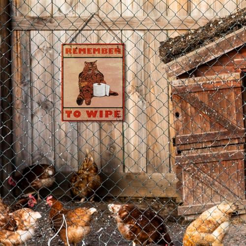 wall-pediments MP 469 Remember To Wipe Tabby Cat Toilet Plaque, 6.7 x 10 Inches Funny Bathroom Decor - color: Generic 9954