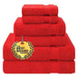 Cotton Paradise 100% Cotton Turkish Towel Set, Soft Absorbent Quick Dry, 6 Piece Towel Set, Red - color: Red
