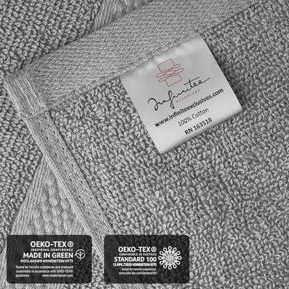 Infinitee Xclusives Gray Hand Towels for Bathroom - Set of 6 (16x28 inches) 600 GSM, 100% Cotton Ultra Soft, Quick Drying, Hotel Quality Hand Towel Set (Charming Grey, Hand Towels) - color: Charming Grey, size: Hand Towels - 6 Pack