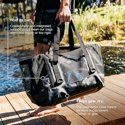 MISSION Boat Gear CASSI Heavy-Duty Outdoor Tote and Waterproof Marine-Grade Mesh Boat Bags - color: Rosé, size: 70 Liter