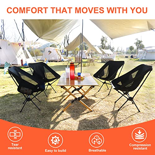 NewDoar 2 Pac Camping Chairs 2 Pack, Collapsible Portable Compact Chair, with Carrying Bag Lightweight Small Folding Chair, for Hiking & Beach & Fishing Lawn Concert - color: Black 2pack