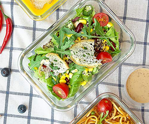 M MCIRCO [8-Pack,30 oz] Glass Meal Prep Containers,Glass Food Storage Containers,Airtight lunch Containers with Lids, Microwave, Oven, Freezer and Dishwasher - color: Gray