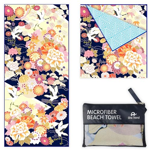 Quick Dry Towel Extra Large 78x35 Inch - Microfiber Beach Towel - Perfect for Beach, Travel, Swimming, Pool, Yoga, Hiking, Camping - Lightweight, Fast Drying, Compact for Adults (Kimono Gold) - color: Kimono Gold, style: Extra Large 78x35"