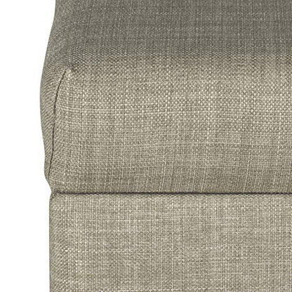 HomePop 22" Medium Rectangular Storage Ottoman - Tan Linen - color: Tan Linen
