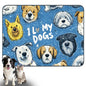 Nuxovilar Pet Dog Supplies Food Mat Colorful Pup-Printed Polyester (23.62×17.71 inches) Bowl Water Spill Pad Feeding Essentials for Living Room, Pantry, Pet Space - color: HC00142