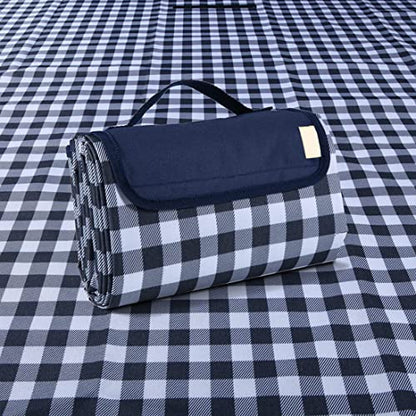 RUIBOLU Large Picnic Blanket Beach Blankets, 80''x80'' Picnic Mat Waterproof Beach mat Outdoor Park Blanket - color: Black 80x80 Inch