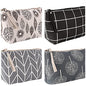 4 Pcs Canvas Cosmetic Bag, Multi-function Travel Makeup Bag Cosmetic Pouch with Zipper Travel Toiletry Bag Small Makeup Pouch Christmas Gifts Stocking Stuffers for Women - style: D