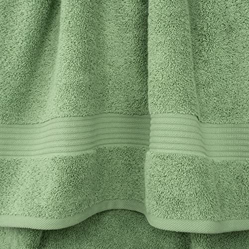 Cotton Paradise Towel Set of 6, 2 Bath Towels, 2 Hand Towels and 2 Washcloths Towels for Bathroom Sets, Green - color: Sage Green