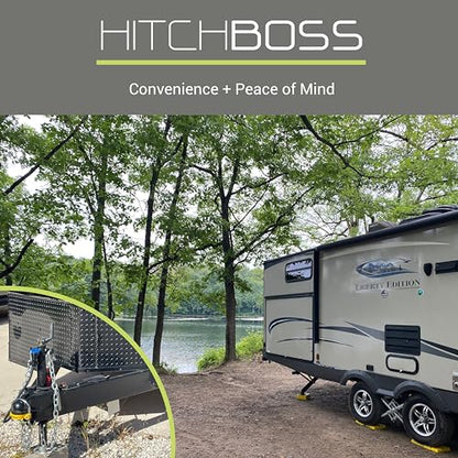 GR Innovations HitchBoss 7-Way - Towing Organizer for Manual/Electric 2” & 2 ¼” Trailer Hitch - Easy Install RV Accessories - Side Hooks, Cable & Harness Holder - Made in USA - size: 7 Way