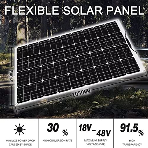 1600 Watt Solar Panel Kit, 4 × 400 Watt Flexible Solar Power Panel Photovoltaic Module with 40A Solar Charge Controller Monocrystalline Solar Panel for Camping Off Grid Battery Charging Boat - color: B 1600W