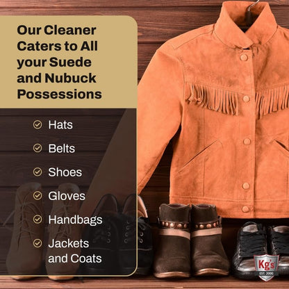 Kg's Premium Shoe Care Kit – Includes Cleaner, Suede Kit, Black & Brown Polish, Brushes, Applicators & Cloths for All Shoes - style: Suede Shoe Cleaning Kit