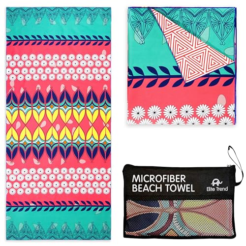 Quick Dry Towel Extra Large 78x35 Inch - Microfiber Beach Towel - Perfect for Beach, Travel, Swimming, Pool, Yoga, Hiking, Camping - Lightweight, Fast Drying, Compact for Adults (Bohemian) - color: Bohemian, style: Extra Large 78x35"