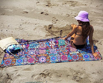 Elite Trend Quick Dry Towel Extra Large 78x35 Inch - Microfiber Beach Towel - Perfect for Beach, Travel, Swimming, Pool, Yoga, Hiking, Camping - Lightweight, Fast Drying, Compact for Adults (Mandala) - color: Mandala, style: Extra Large 78x35"