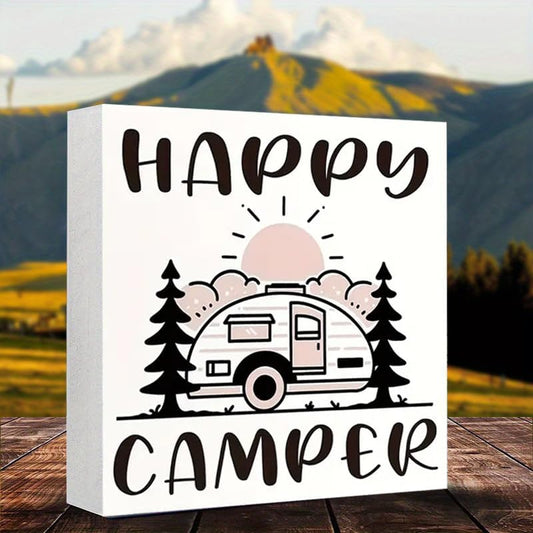 1pc Retro Style Camping-themed PVC Decorative Sign and Plaque, Suitable for Christmas Desktop Decor, Kitchen, Bathroom, Office, Farmhouse Home Decor, Ideal Present for Birthday, Halloween Thanksgiving (style A)