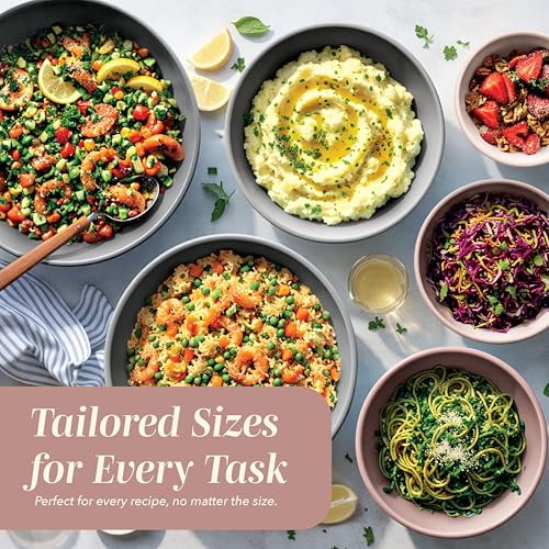 COOK WITH COLOR Mixing Bowls with TPR Lids - 12 Piece Plastic Nesting Bowls Set includes 6 Prep Bowls and 6 Lids, Microwave Safe Mixing Bowl Set (Pink Ombre) - color: Pink Ombre TPR Lids