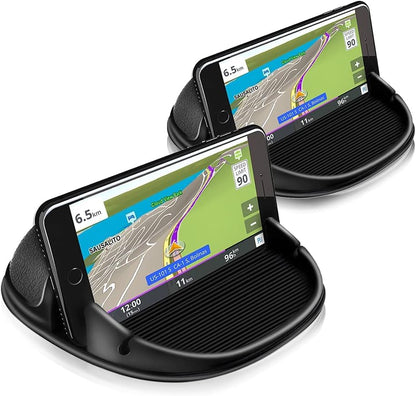 Loncaster 2 Pack Dashboard Car Phone Holder Mount, Universal Cell Phone Automobile Cradles Ultra Stable Slip Free Hands Free Car Accessories Compatible for iPhone, Most Smartphones and GPS - color: Black-2pack