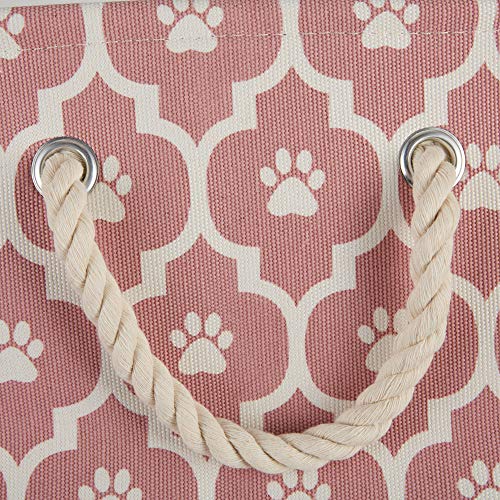 Bone Dry 6192 Pet Storage Collection Lattice Paw Print, Medium Round, Rose - color: Rose, size: Medium Round
