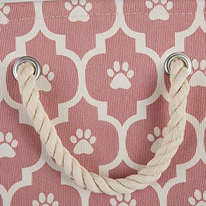 Bone Dry 6192 Pet Storage Collection Lattice Paw Print, Medium Round, Rose - color: Rose, size: Medium Round