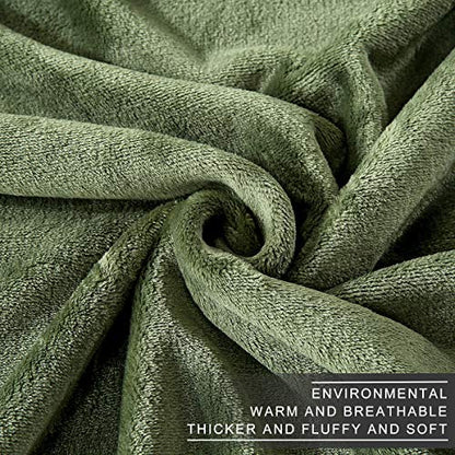 Polar Fleece Blankets Travel Size for The Bed Extra Soft Brush Fabric Super Warm Sofa Blanket 50" x 61"(Green Travel) - color: Green, size: Travel (50-Inch-by-61-Inch)