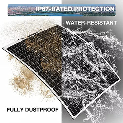800 Watt Solar Panel Kit, 2 × 400 Watt Flexible Solar Power Panel Photovoltaic Module with 40A Solar Charge Controller Monocrystalline Solar Panel for Camping Off Grid Battery Charging Boat - color: B 800 Watt