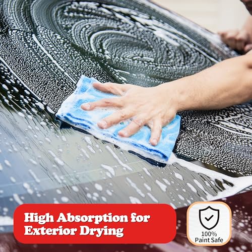 FIXSMITH Shop Towels, Microfiber Cleaning Cloth Bulk, 200 Pack Microfiber Towels for Cars, All-Purpose Absorbent Cleaning Rags, Dust Cloth for Automotive, Mechanic, Garage, Bar, 11.5 x 11.5 inch