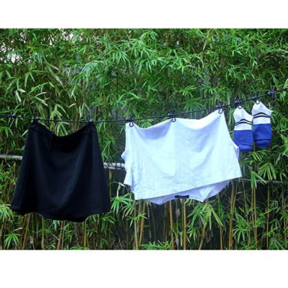 HAWATOUR Clothesline Camping Essentials, Portable Retractable Clothesline with 12pcs Clothespins Outdoor Camping Accessories Travel and RV Essentials, Black