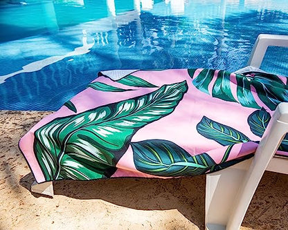 Quick Dry Towel Extra Large 78x35 Inch - Microfiber Beach Towel - Perfect for Beach, Travel, Swimming, Pool, Yoga, Hiking, Camping - Lightweight, Fast Drying, Compact for Adults (La Fashion) - color: La Fashion, style: Extra Large 78x35"