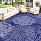 Mattitude Outdoor Rug 8' x 10' Waterproof, Reversible Portable Plastic Straw Area Rugs, Patio Carpet for RV Camping, Porch, Deck, Backyard, Camper, Pool, Picnic, Blue & White - size: 8' x 10' (Rectangular)