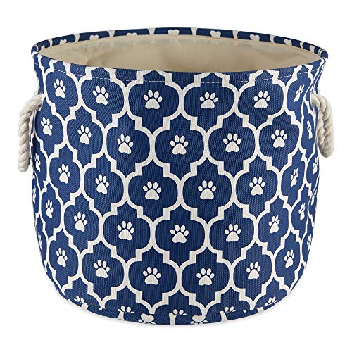 Bone Dry Pet Storage Collection Lattice Paw Print, Nautical Blue, Small Round - color: Nautical Blue, size: Small Round