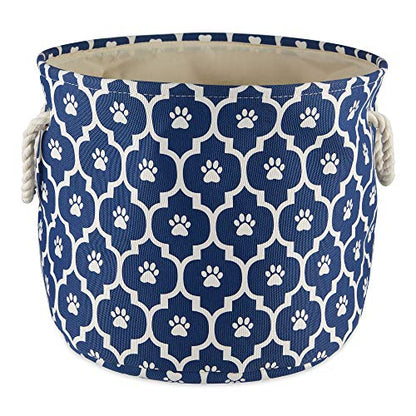Bone Dry 6192 Pet Storage Collection Lattice Paw Print, Medium Round, Nautical Blue - color: Nautical Blue, size: Medium Round