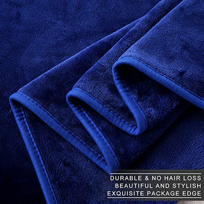 Polar Fleece Throw Blankets Travel Size for The Bed Extra Soft Brush Fabric Super Warm Sofa Throw Blanket 50" x 61"(Royal Blue Travel) - color: Royal Blue, size: Travel (50-Inch-by-61-Inch)