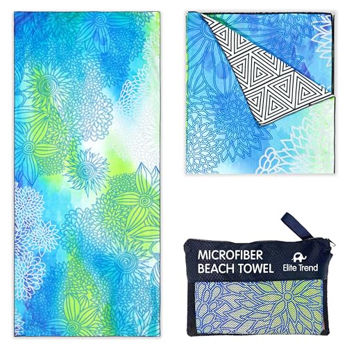 Quick Dry Towel Extra Large 78x35 Inch - Microfiber Beach Towel - Perfect for Beach, Travel, Swimming, Pool, Yoga, Hiking, Camping - Lightweight, Fast Drying, Compact for Adults (Blue Green) - color: Blue Green, style: Extra Large 78x35"