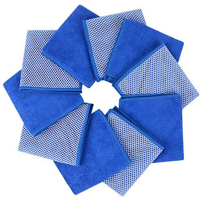 SINLAND Microfiber Dish Cloth for Washing Dishes Dish Rags Best Kitchen Cloths Cleaning Cloths Poly Scour Side 12Inchx12Inch 20Pack, Dark Blue - color: Dark Blue, size: 12inchx12inch 20pack