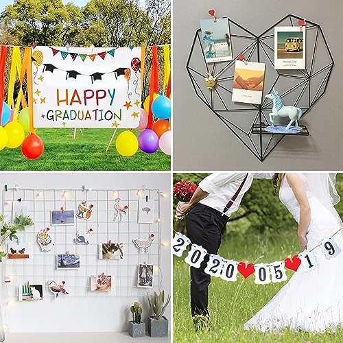 Pandahall 100pcs White Heart Clothespins Wooden Photo Paper Peg Pin Craft Clips with 10.9 Yards Natural Jute Twine for Paper Photo Display Hanging Home Party Wedding Decoration