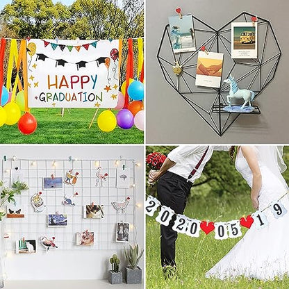 Pandahall 100pcs White Heart Clothespins Wooden Photo Paper Peg Pin Craft Clips with 10.9 Yards Natural Jute Twine for Paper Photo Display Hanging Home Party Wedding Decoration