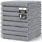 Homaxy Premium Kitchen Towels(18”x 28”, 8 Pack), Large Cotton Kitchen Hand Towels, Flat and Terry Dish Towels, 380 GSM Highly Absorbent Tea Towel Set with Hanging Loop, Grey - color: Grey, style: 8-pack