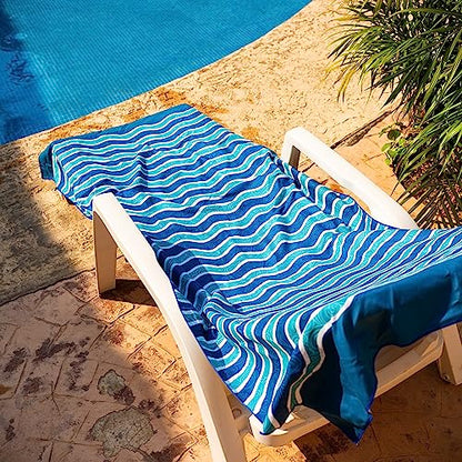 Elite Trend Microfiber Beach Towel for Adults with Bag - Extra Large 78x35 inch Lightweight Sand Free Quick Dry Towel for Travel, Swimming, Yoga, Camping - color: Blue Sea, style: Extra Large 78x35"