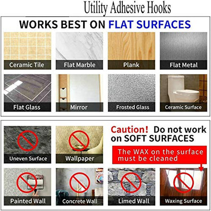 Jwxstore 12 Pack Adhesive Wall Hooks 33LB Heavy Duty No Drill Transparent Waterproof Hooks for Bathroom Kitchen Towel Coat Office Home Outdoor - size: 12 Pack