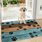 Pet Cat Dog Food Mat Dog Paw Print Non Slip Mat to Protect Floors for Food and Water, 11.7 * 19.5 in