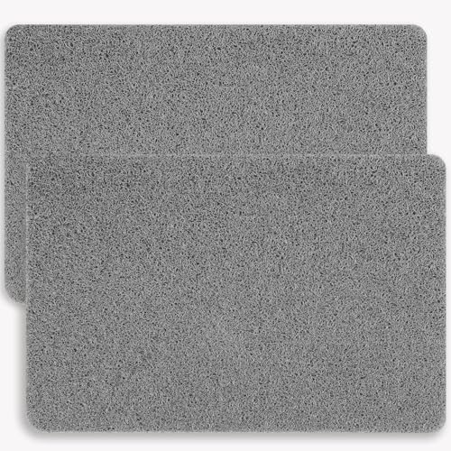 Hargiis Non-Slip Bathtub Mat, 2 Pack Anti Slip Shower Mat, Fast Drying Bathtub Mats, Foot Scrubber Mat, Anti Slip Mat for Tub, Floor, Bathroom, Kitchen, Home, Hotel (Grey 24"×16"+24"×16") - color: Grey, size: 24" x 16" + 24" x 16" (Rectangular)