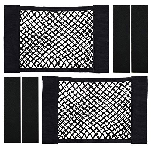 Cosmos Universal Mesh Cargo Net Wall Sticker Organizer Pouch Bag Storage Mesh Net for Car Trunk, Pack of 2 with Tape Stickers